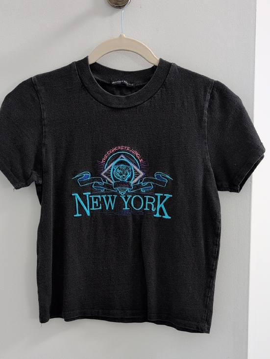 Brandy Melville Tops - Brandy Melville Black New York Graphic Tee with Teal & Purple Accents
